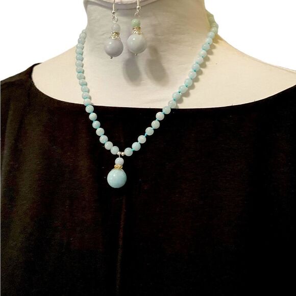 Aquamarine Necklace and Earring Set Black Friday sale! - Picture 10 of 11